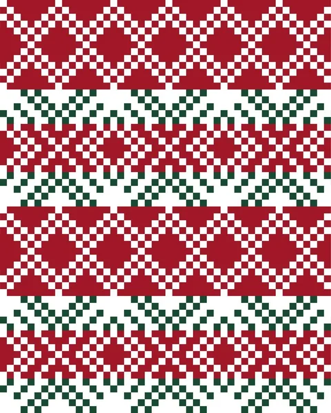 ファッション繊維 ニットウェア グラフィックのためのクリスマスフェア島のパターンの背景 — ストックベクタ