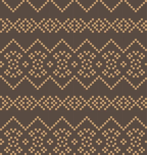 Brown Christmas Fair Isle Background Fashion Textiles Knitwear Graphics — стоковий вектор