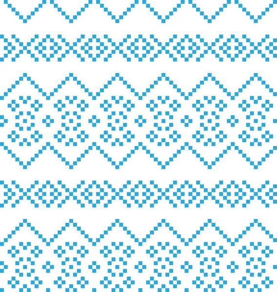 Sky Blue Christmas Fair Isle Pattern Background Fashion Textiles Knitwear — Stock Vector