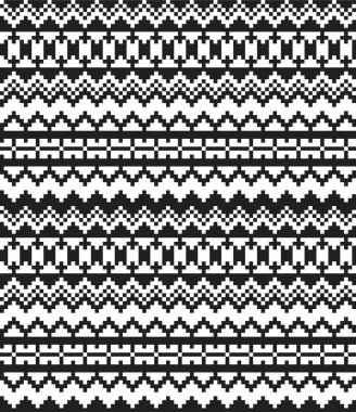 Moda tekstil, örgü ve grafikleri için Siyah ve Beyaz Noel adası şablonu