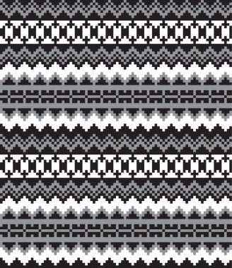 Moda tekstil, örgü ve grafikleri için Siyah ve Beyaz Noel adası şablonu
