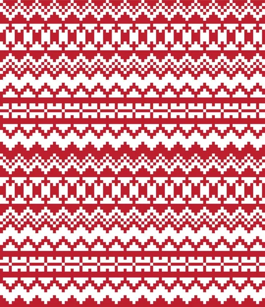 Červený Vánoční Veletrh Ostrov Vzor Pozadí Pro Módní Textil Pleteniny — Stockový vektor