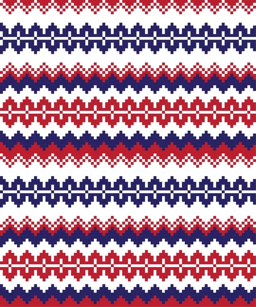 Red Navy Weihnachtsmarkt Insel Muster Hintergrund Für Modetextilien Strickwaren Und — Stockvektor