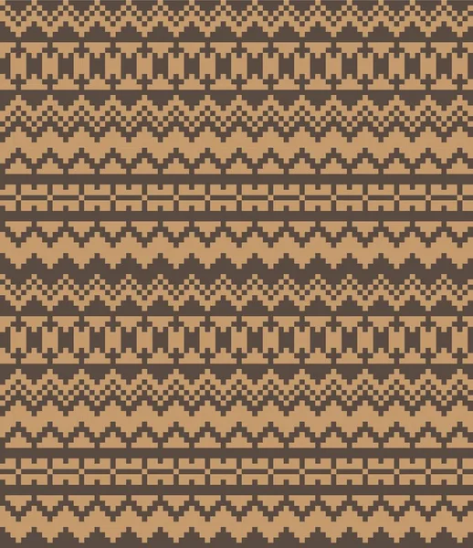 Brown Christmas Fair Isle Background Fashion Textiles Knitwear Graphics — стоковий вектор