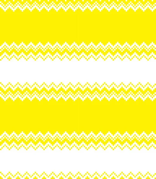 ファッションテキスタイル ニットウェア グラフィックのための黄色のクリスマスフェア島のパターンの背景 — ストックベクタ