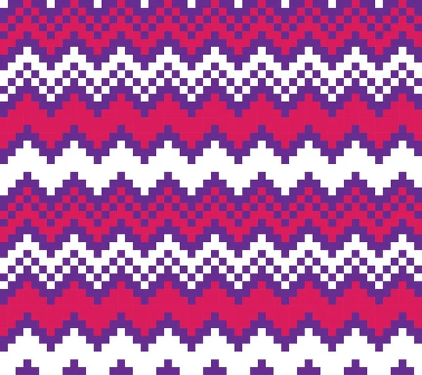 Purple Christmas Fair Isle Pattern Background Fashion Textiles Knitwear Graphics — Stock Vector