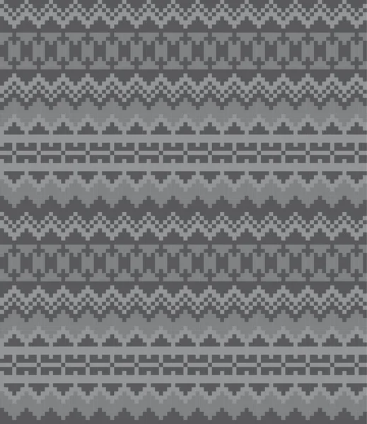 Grey Christmas Fair Isle Pattern Background Fashion Textiles Knitwear Graphics — Stock Vector