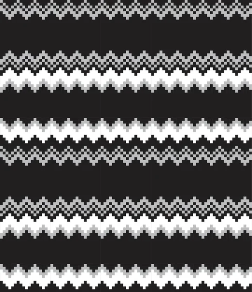 Black White Christmas Fair Isle Pattern Background Fashion Textiles Knitwear — Stock Vector