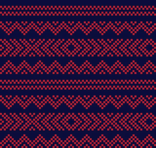 Red Navy Weihnachtsmarkt Insel Muster Hintergrund Für Modetextilien Strickwaren Und — Stockvektor