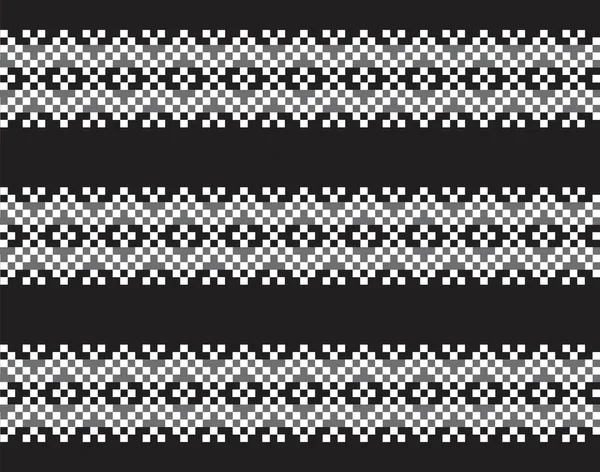 Black White Christmas Fair Isle Pattern Background Fashion Textiles Knitwear — Stock Vector