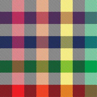 Gökkuşağı Ekoseli, kareli, ekose desenli moda tekstil ve grafikleri için uygun