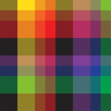 Gökkuşağı Ekoseli, kareli, ekose desenli moda tekstil ve grafikleri için uygun