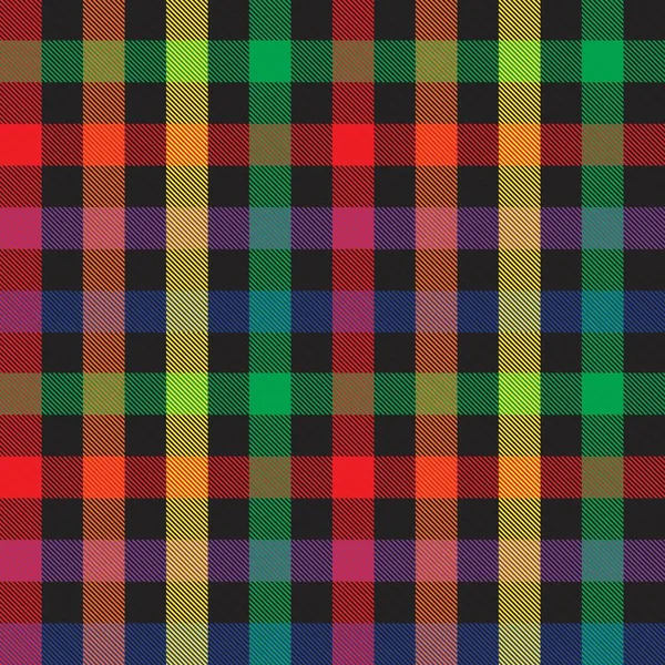 Rainbow Xadrez Xadrez Tartan Sem Costura Padrão Adequado Para Têxteis — Vetor de Stock