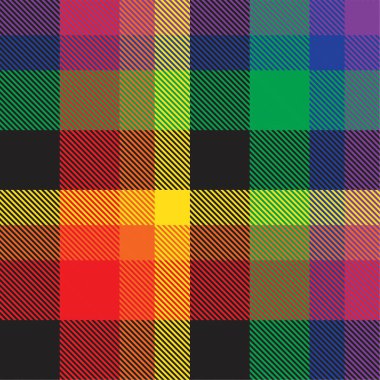 Gökkuşağı Ekoseli, kareli, ekose desenli moda tekstil ve grafikleri için uygun
