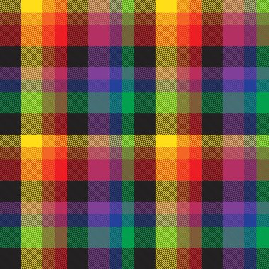 Gökkuşağı Ekoseli, kareli, ekose desenli moda tekstil ve grafikleri için uygun