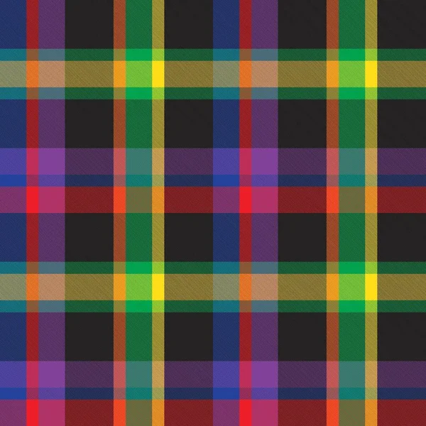 Rainbow Plaid Kratkę Tartan Bezszwowy Wzór Nadaje Się Mody Tekstyliów — Wektor stockowy