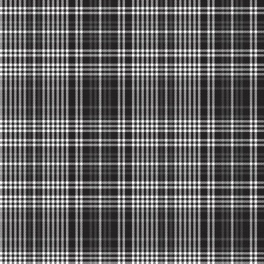 Siyah ve Beyaz Glen Ekose desenli, moda tekstil ve grafikleri için uygun.