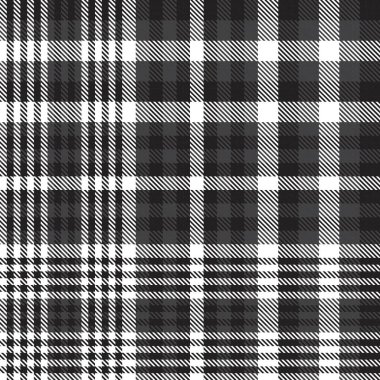 Siyah ve Beyaz Glen Ekose desenli, moda tekstil ve grafikleri için uygun.