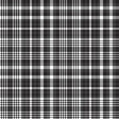 Siyah ve Beyaz Glen Ekose desenli, moda tekstil ve grafikleri için uygun.
