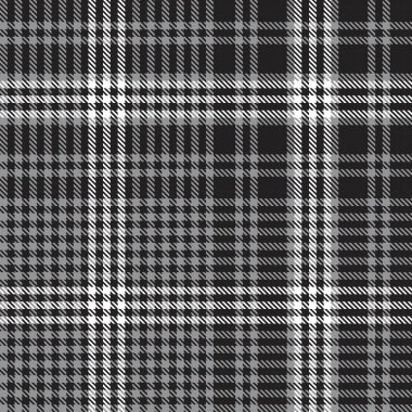 Siyah ve Beyaz Glen Ekose desenli, moda tekstil ve grafikleri için uygun.