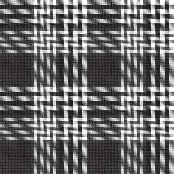 Modèle Sans Couture Texturé Glen Plaid Noir Blanc Adapté Aux — Image vectorielle