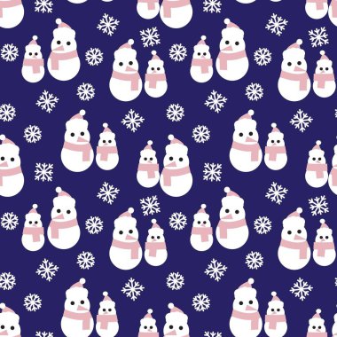 Pembe Donanma Noel Kardan Adam web sitesi grafikleri ve moda tekstili için kusursuz bir arkaplan