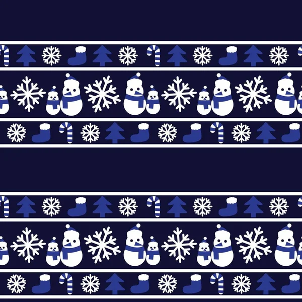 Bleu Noël Snowman Fond Motif Sans Couture Pour Les Graphiques — Image vectorielle