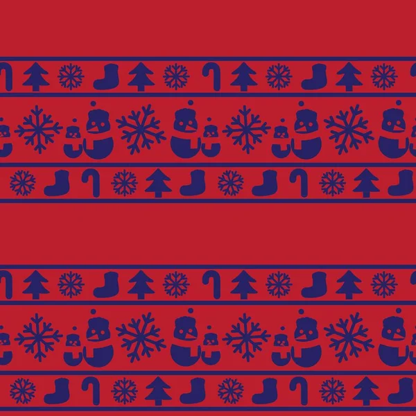 Red Navy Vánoční Sněhulák Bezešvé Vzor Pozadí Pro Webové Stránky — Stockový vektor