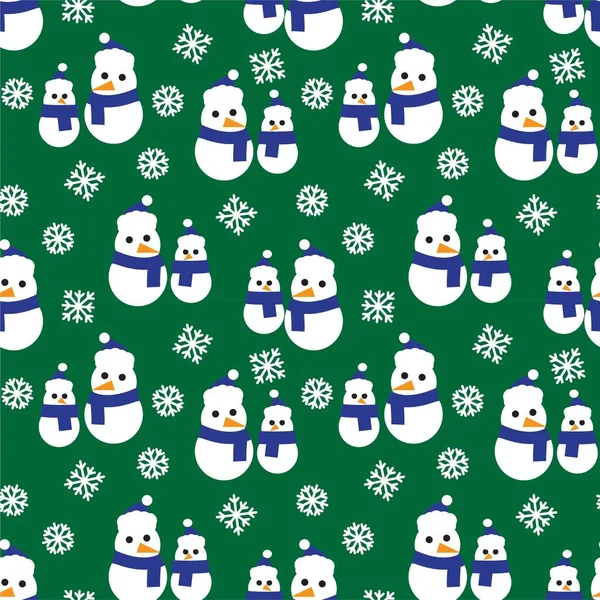 Green Christmas Snowman Naadloze Patroon Achtergrond Voor Website Graphics Mode — Stockvector