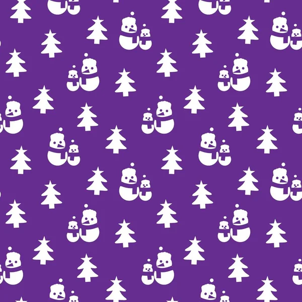 Purple Christmas Snowman Sömlös Mönster Bakgrund För Webbplats Grafik Mode — Stock vektor