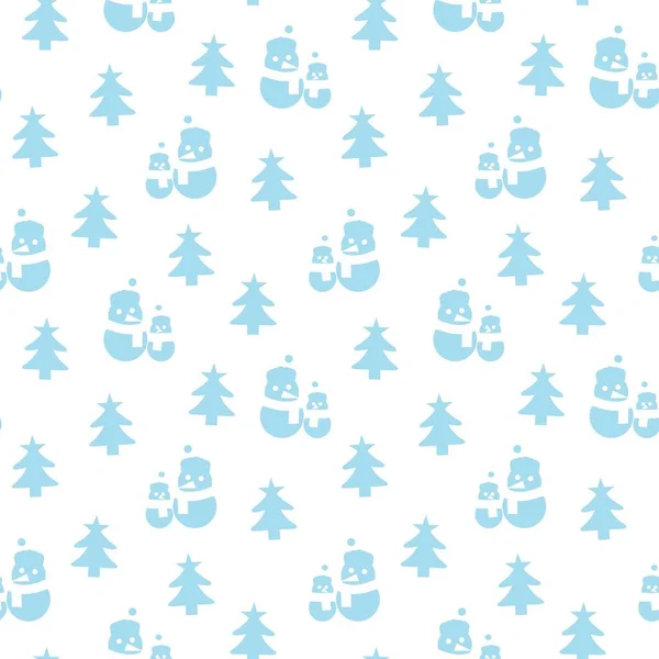 Icy Niebieski Boże Narodzenie Bałwan Płynny Wzór Tło Dla Grafiki — Wektor stockowy