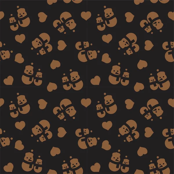 Brown Christmas Snowman Seamless Pattern Background Website Graphics — 스톡 벡터