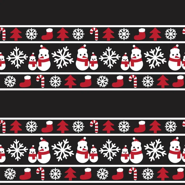 Red Christmas Snowman Fondo Patrón Sin Costuras Para Los Gráficos — Vector de stock