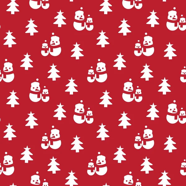 Red Christmas Snowman Nahtlose Muster Hintergrund Für Website Grafiken Mode — Stockvektor