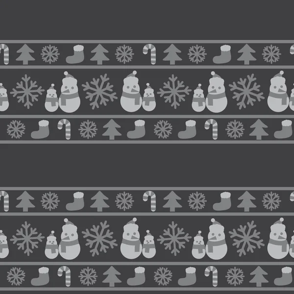 Grey Christmas Snowman Seamless Pattern Background Website Graphics — 스톡 벡터