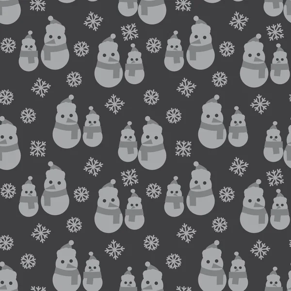 Gris Navidad Muñeco Nieve Sin Costuras Patrón Fondo Para Los — Vector de stock