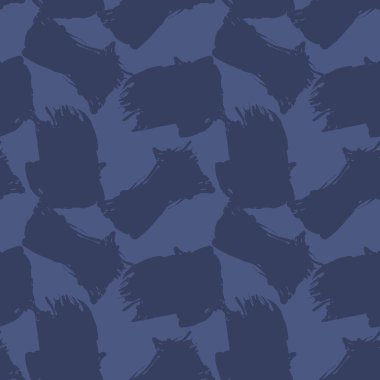 Moda tekstili ve grafikleri için uygun mavi kamuflaj, soyut, pürüzsüz desen arkaplanı