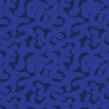Moda tekstili ve grafikleri için uygun mavi kamuflaj, soyut, pürüzsüz desen arkaplanı