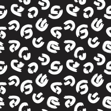 Siyah ve Beyaz Kamuflaj: Moda tekstil ve grafikleri için uygun soyut, pürüzsüz desen arkaplanı