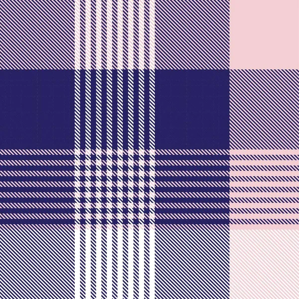 Pink Navy Glen Plaid Textuur Naadloos Patroon Geschikt Voor Mode — Stockvector