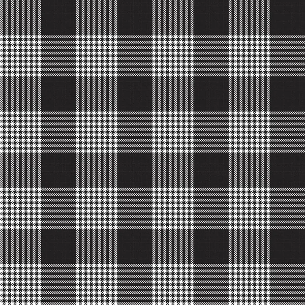 Modèle Sans Couture Texturé Glen Plaid Noir Blanc Adapté Aux — Image vectorielle