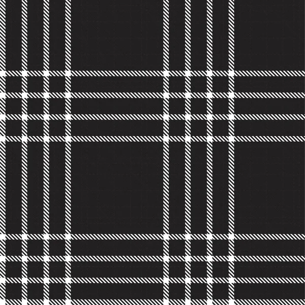 Black White Glen Plaid Textured Seamless Pattern Suitable Fashion Textiles — Stock Vector