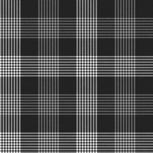 Black White Glen Plaid Texturovaný Bezešvý Vzor Vhodný Pro Módní — Stockový vektor