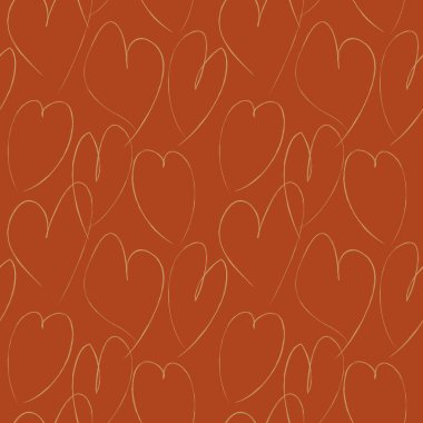 Moda tekstil ve grafikleri için turuncu kalp şeklinde fırça darbesi kusursuz bir arka plan