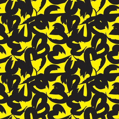 Sarı Kalp şeklinde fırça darbesi moda tekstil ve grafikleri için kusursuz bir arka plan