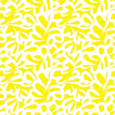 Sarı Kalp şeklinde fırça darbesi moda tekstil ve grafikleri için kusursuz bir arka plan