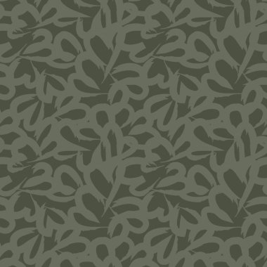 Yeşil Kalp biçimli fırça darbesi moda tekstil ve grafikleri için kusursuz bir arka plan