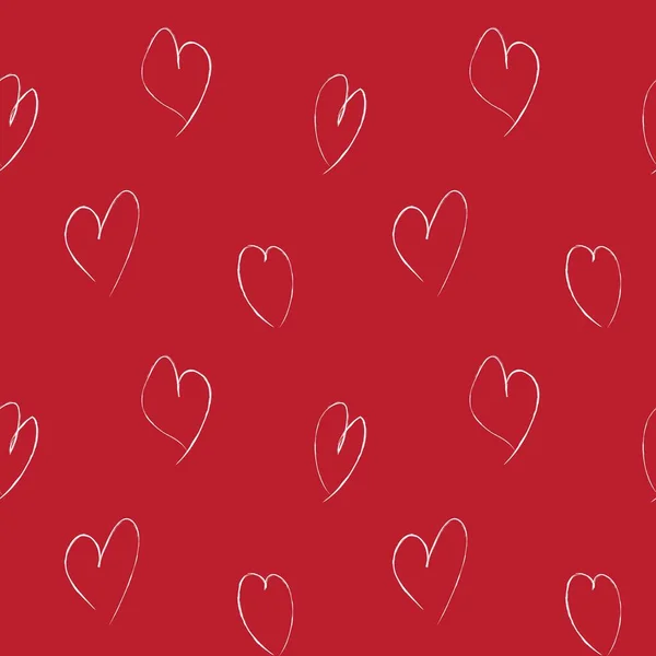 Fondo Patrón Sin Costura Forma Corazón Rojo Para Textiles Moda — Vector de stock