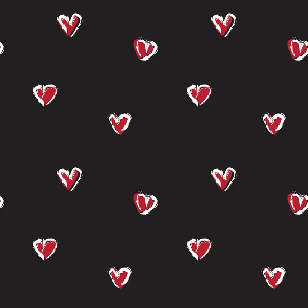 Red Heart Förmige Nahtlose Muster Hintergrund Für Modetextilien Grafiken — Stockvektor