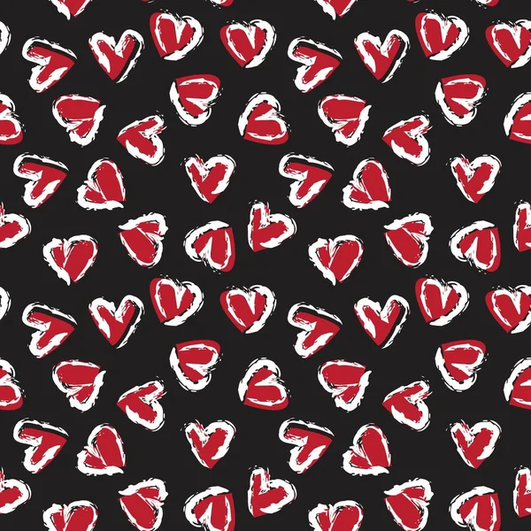 Red Heart Shaped Seamless Pattern Background Fashion Textiles Graphics — Stock Vector